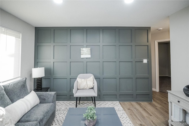 living room featuring light hardwood / wood-style flooring