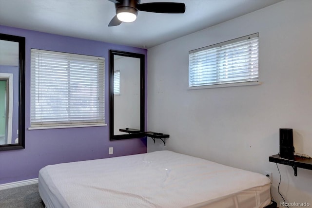 1641 Orchard Dr, Denver, CO 80221 - bedroom featuring a ceiling fan, carpet, and baseboards