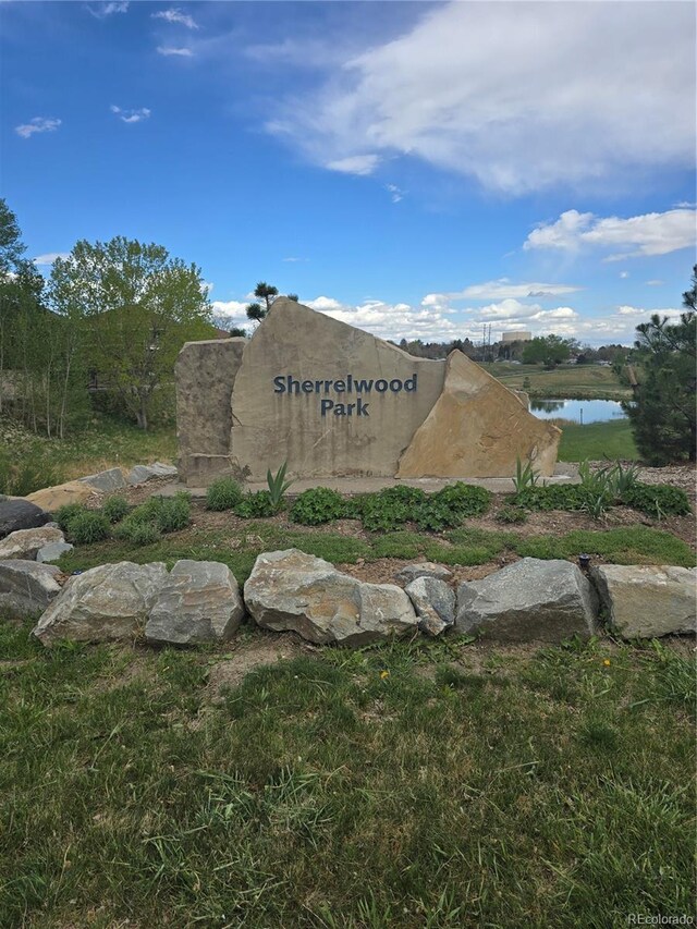 1641 Orchard Dr, Denver, CO 80221 - community sign featuring a water view