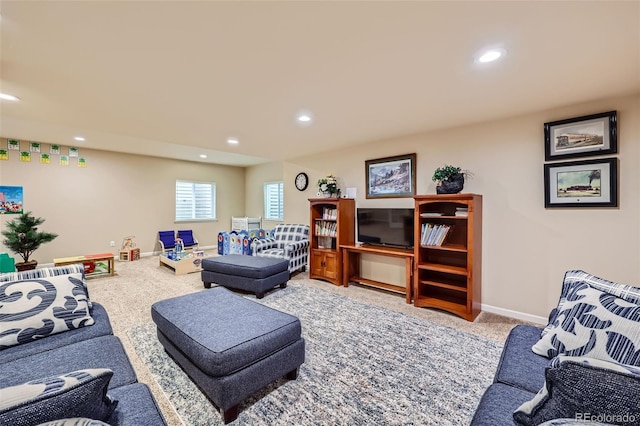 2872 Dreamcatcher Loop, Castle Rock, CO 80109 - living area featuring carpet flooring and recessed lighting