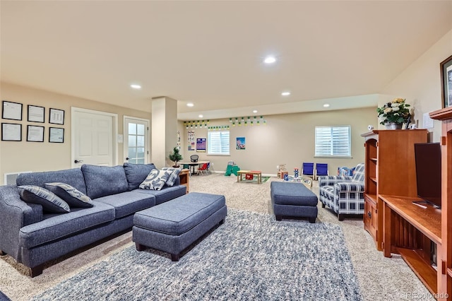 2872 Dreamcatcher Loop, Castle Rock, CO 80109 - carpeted living room with recessed lighting and healthy amount of natural light