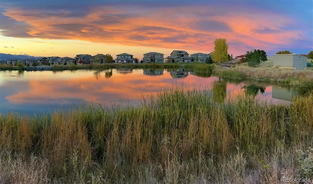 property view of water with a residential view