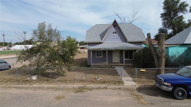 view of front of property with a porch