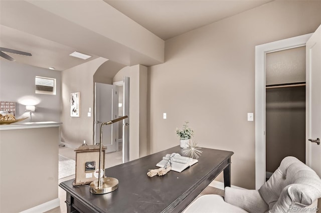1928 W 67th Pl, Denver, CO 80221 - office featuring a ceiling fan and baseboards