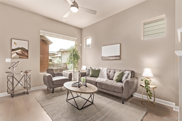 1928 W 67th Pl, Denver, CO 80221 - living area featuring ceiling fan and wood finished floors