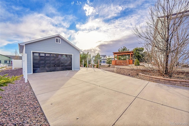 view of side of property featuring a garage