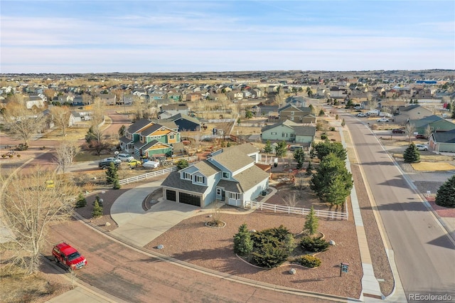 drone / aerial view with a residential view