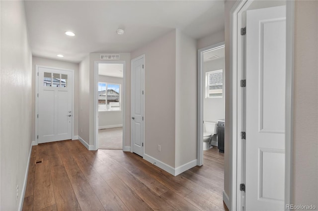 2143 Peralta Loop, Castle Rock, CO 80104 - foyer featuring wood-type flooring, recessed lighting, and baseboards