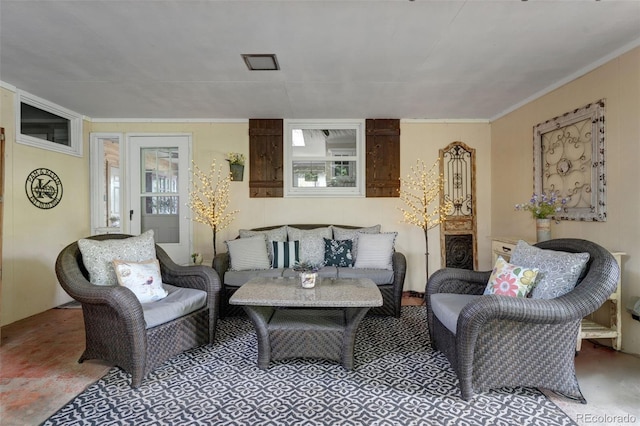 11224 W 28th Pl, Lakewood, CO 80215 - living area with plenty of natural light and ornamental molding