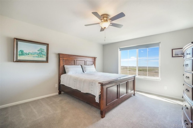 9521 Sideoats Ct, Colorado Springs, CO 80927 - bedroom featuring light colored carpet, baseboards, and ceiling fan