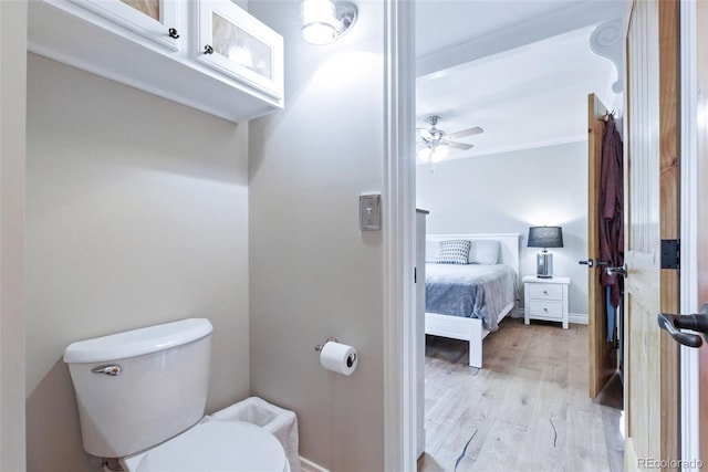 4716 Broadway, Denver, CO 80216 - bathroom with wood finished floors, ensuite bathroom, and ceiling fan