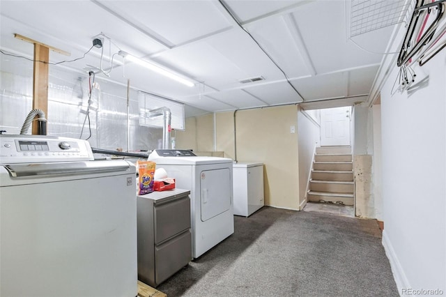 4716 Broadway, Denver, CO 80216 - washroom featuring independent washer and dryer and carpet flooring