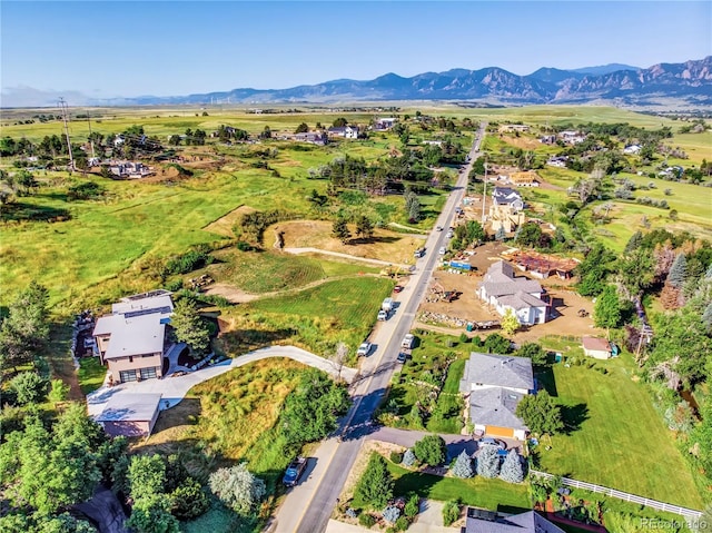 bird's eye view featuring a mountain view