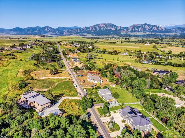 aerial view featuring a mountain view