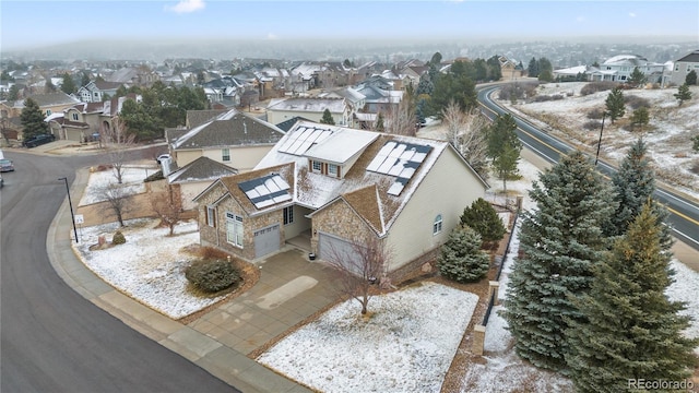 aerial view with a residential view