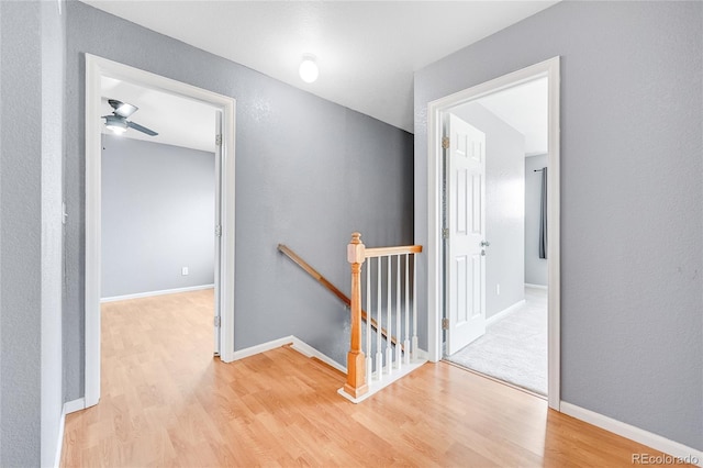 hall with light wood-type flooring