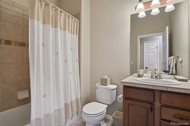 23285 Chapel Hill Ln, Parker, CO 80138 - full bathroom featuring vanity and shower / bath combo with shower curtain