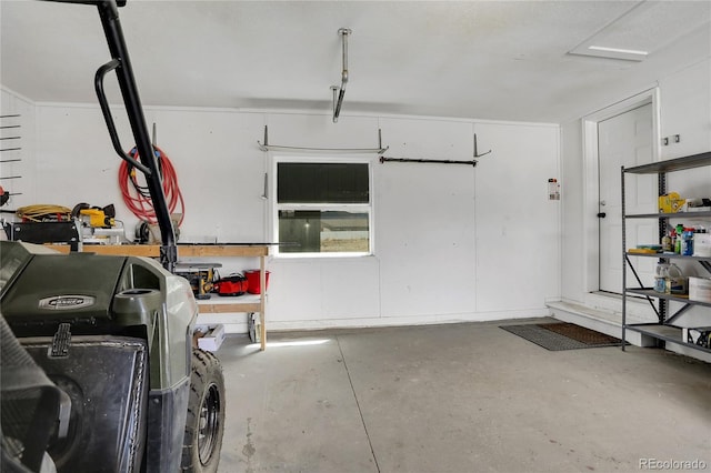 view of garage