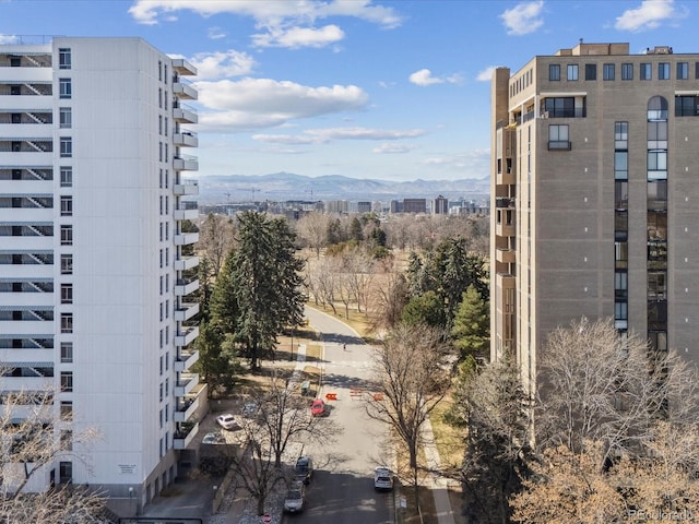 city view with a mountain view