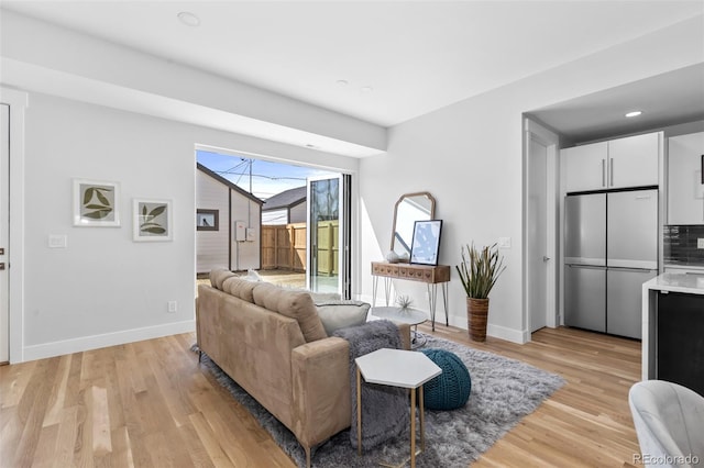 living room with light wood-type flooring