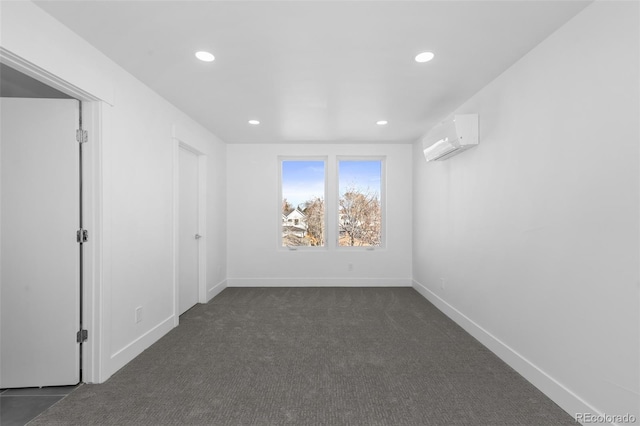 carpeted empty room with a wall mounted air conditioner