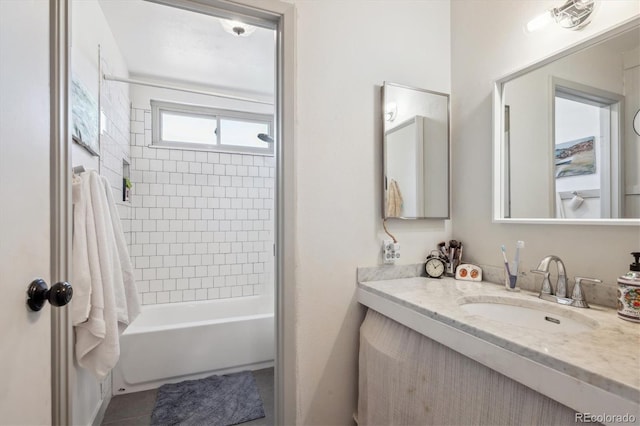 full bath with tub / shower combination and vanity