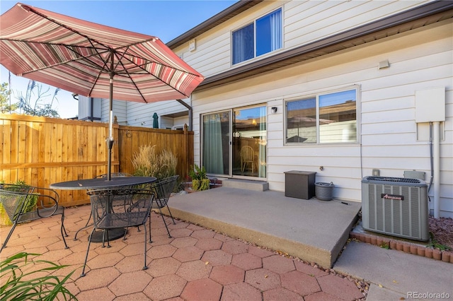 view of patio with central AC