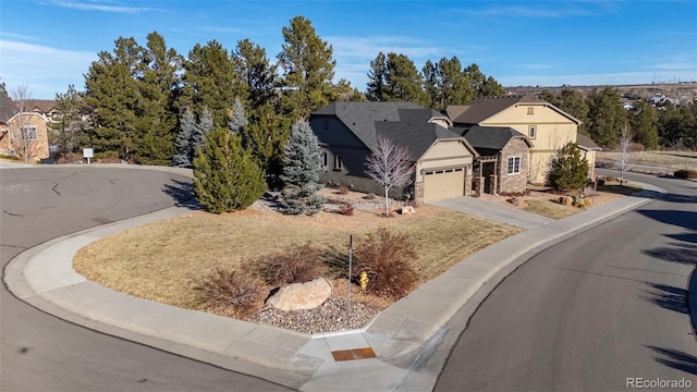 view of front of house with a garage