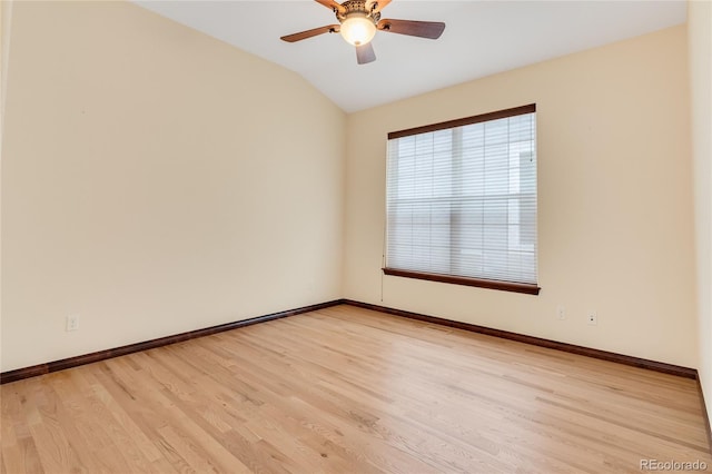 5723 S Union Ct, Littleton, CO 80127 - unfurnished room featuring vaulted ceiling, light wood-style flooring, and a ceiling fan