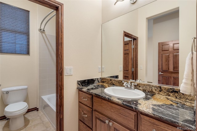 5723 S Union Ct, Littleton, CO 80127 - bathroom with vanity, shower / bath combination, and tile patterned floors
