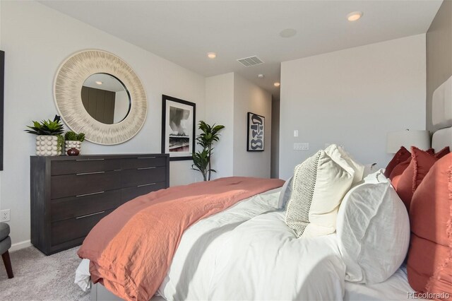 14147 Bunny Hop Ln, Parker, CO 80134 - bedroom featuring light carpet and recessed lighting