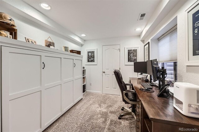 10694 Cedarcrest Cir, Highlands Ranch, CO 80130 - carpeted home office featuring recessed lighting