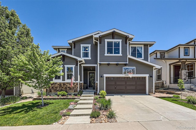 10694 Cedarcrest Cir, Highlands Ranch, CO 80130 - view of front of house with driveway and a garage