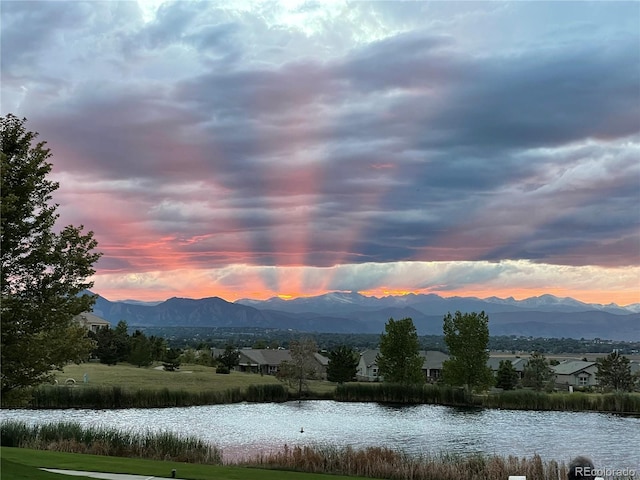 mountain view with a water view