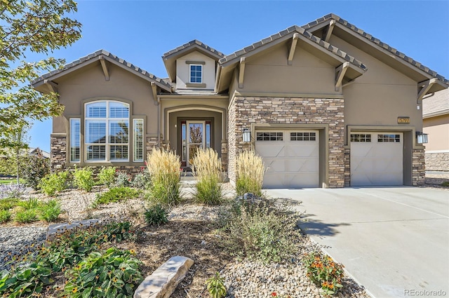 view of front of house with a garage