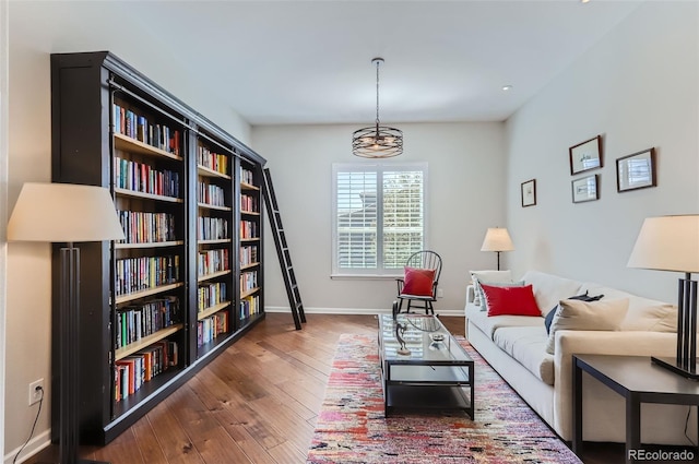 sitting room featuring hardwood / wood-style flooring