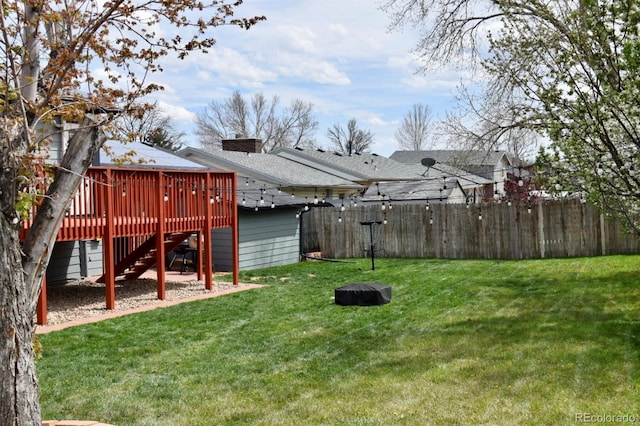 4303 S Yank St, Morrison, CO 80465 - view of yard with stairs and a deck