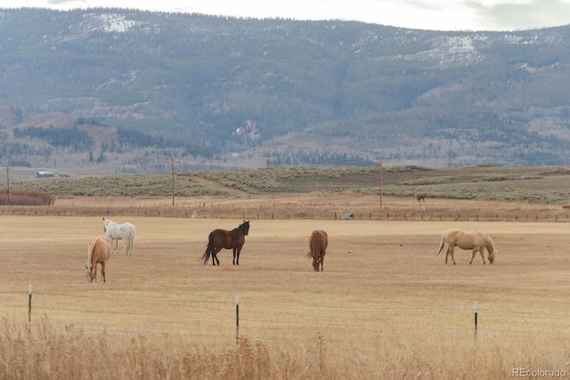 view of mountain feature featuring a rural view