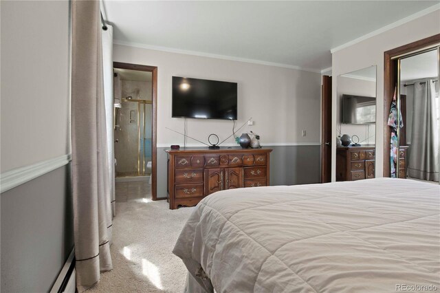 6492 S Piney Creek Cir, Centennial, CO 80016 - bedroom featuring ensuite bath, crown molding, and carpet flooring