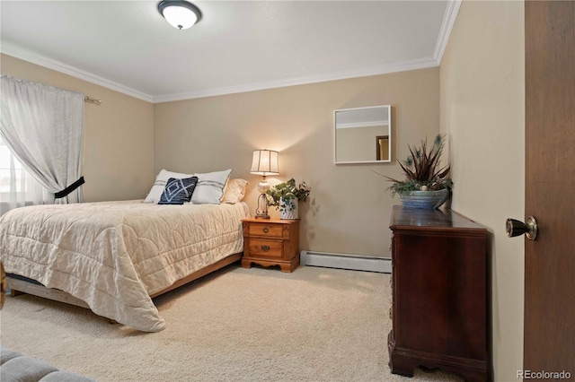 6492 S Piney Creek Cir, Centennial, CO 80016 - carpeted bedroom featuring baseboard heating, baseboards, and ornamental molding