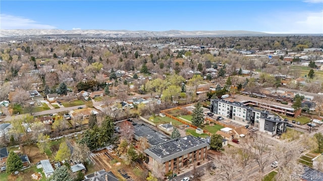 bird's eye view with a mountain view