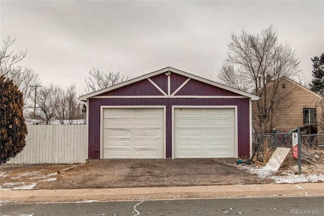 view of garage