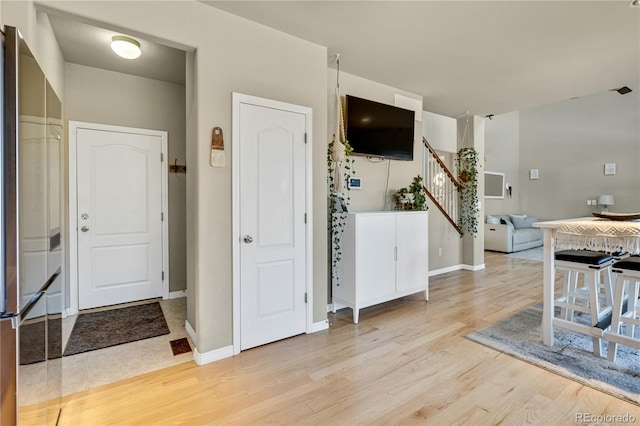 foyer featuring light hardwood / wood-style floors