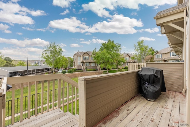 5555 E Briarwood Ave Unit 1404, Centennial, CO 80122 - deck with a residential view, grilling area, and a lawn