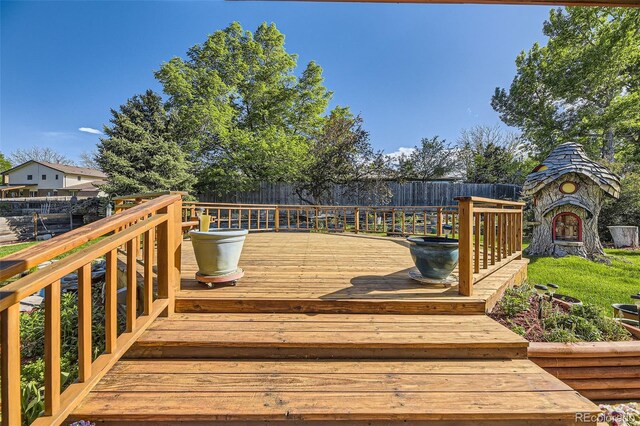 6708 W Portland Ave, Littleton, CO 80128 - deck featuring a fenced backyard