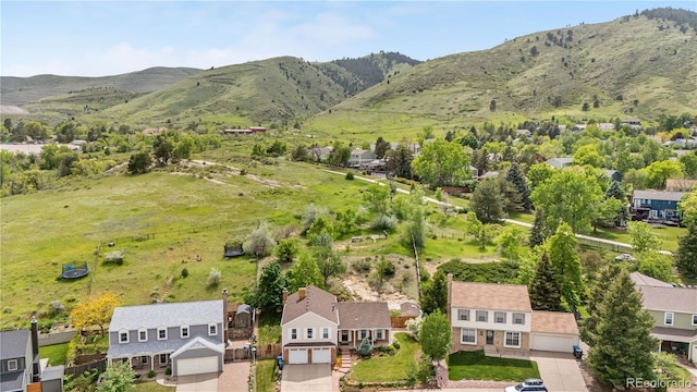 229 Berthoud Way, Golden, CO 80401 - aerial perspective of suburban area featuring a mountainous background