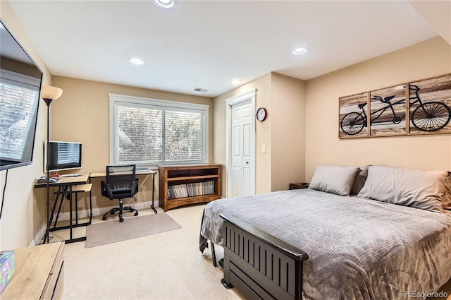702 Windmill Pl, Highlands Ranch, CO 80126 - bedroom with carpet, a desk, and recessed lighting