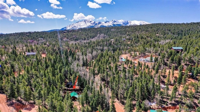155 Squilchuck Trl, Woodland Park, CO 80863 - aerial view featuring a mountain view and a wooded view