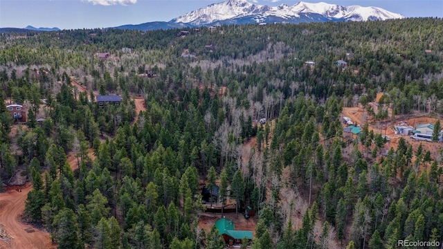 155 Squilchuck Trl, Woodland Park, CO 80863 - aerial view featuring a mountain view and a forest view