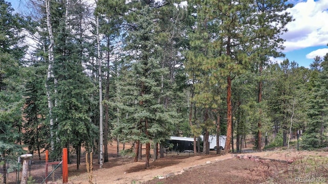 155 Squilchuck Trl, Woodland Park, CO 80863 - view of yard with fence and a wooded view